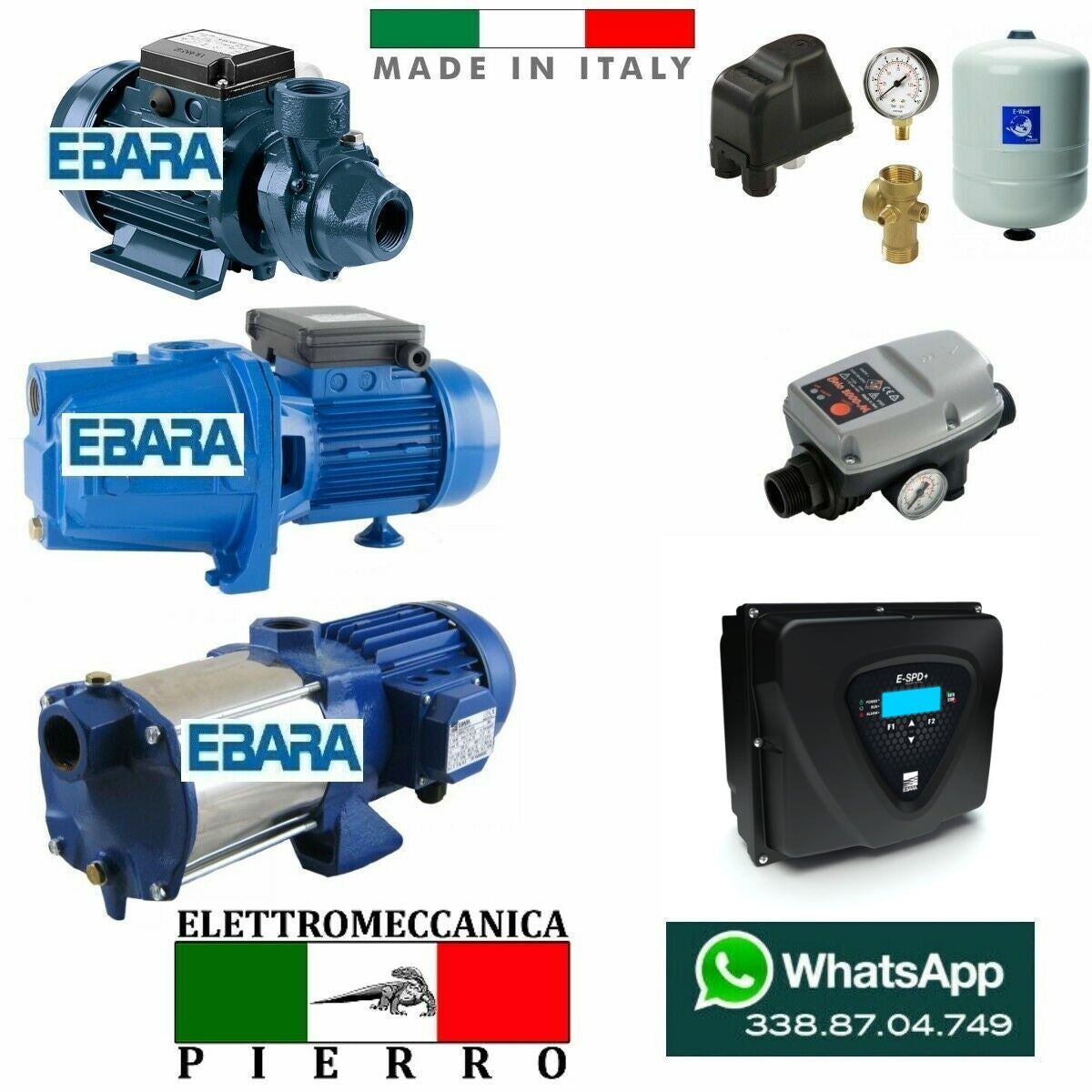 ELETTRO POMPA AUTOCLAVE Kit SMART PRESS CONTROL INVERTER V220 EBARA Hp –  Elettromeccanica Pierro Shop