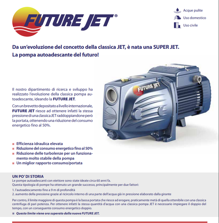 Pompa Autoadescante Pedrollo FUTURE JETm 2A-ST 220V - Perfetta Per Acqua Con Aria - Foto 2