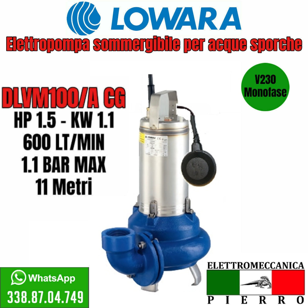 Elettropompa sommergibile DOMO 20 VXT/B con galleggiante a filo e gira - ARC srl Elettropompa sommergibile DOMO 20 VXT/B con galleggiante a filo e gira - ARC srl