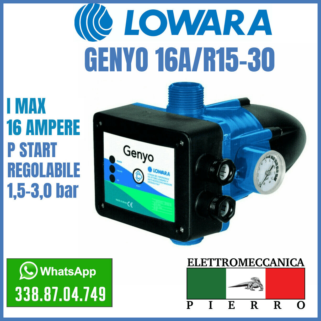 Presscontrol autoclave Genyo LOWARA Logo LOWARA Elettromeccanica Pierro Assistenza